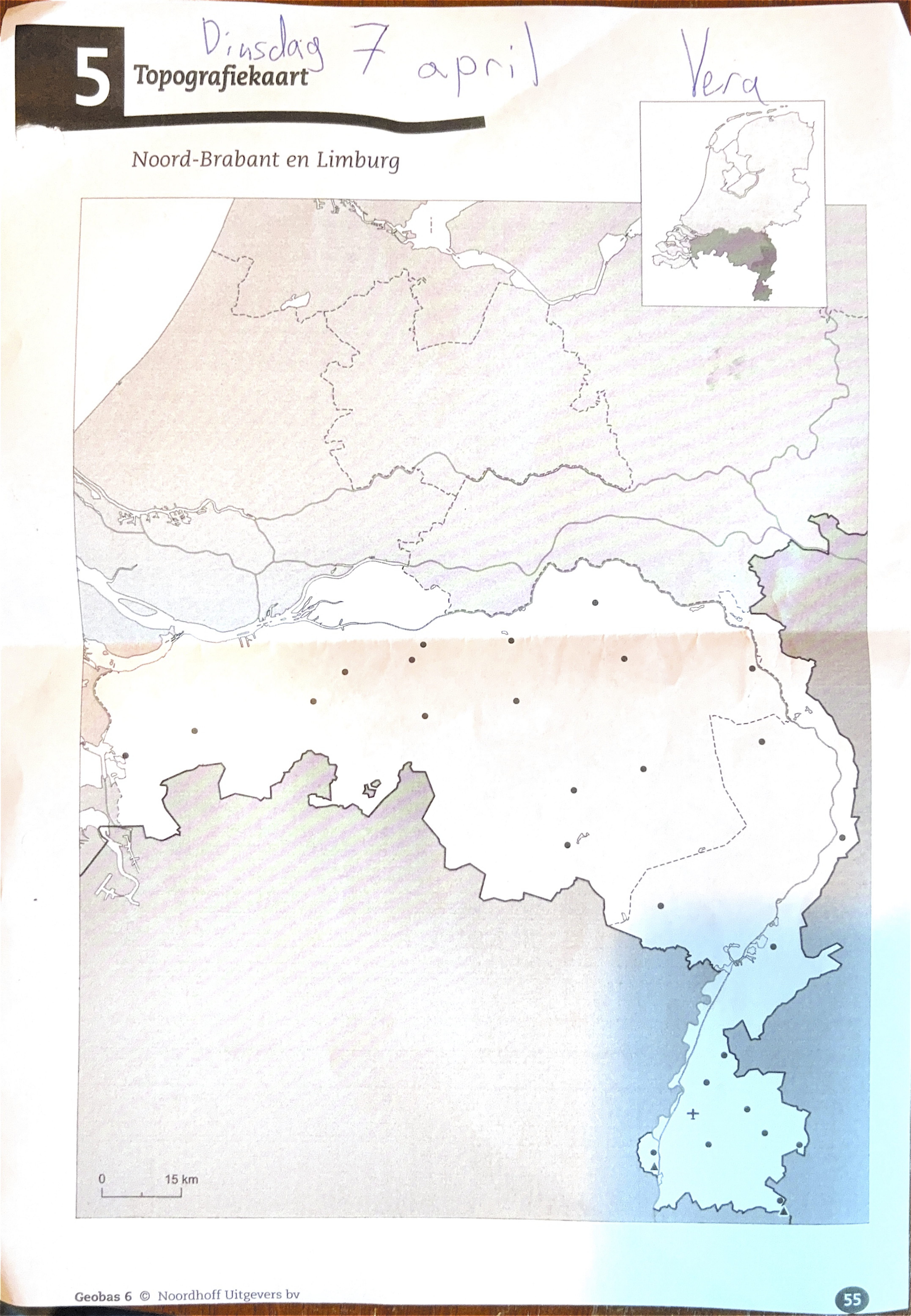 Kaart Noord-Brabant en Limburg